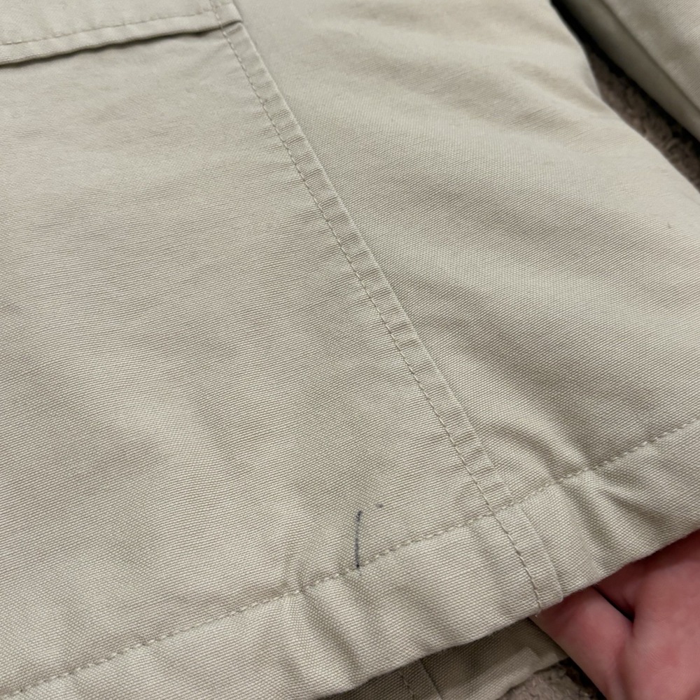 LL Bean Chore Jacket Womens Small Khaki Barn Quilt Lined Corduroy Collar Retro - Picture 7 of 10